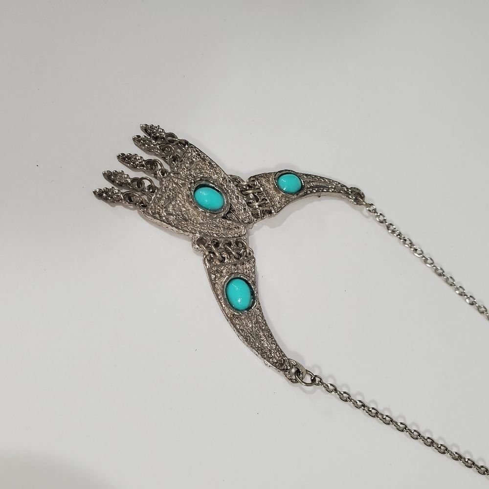 Vintage style turquoise earrings and necklace - Picture 4 of 9